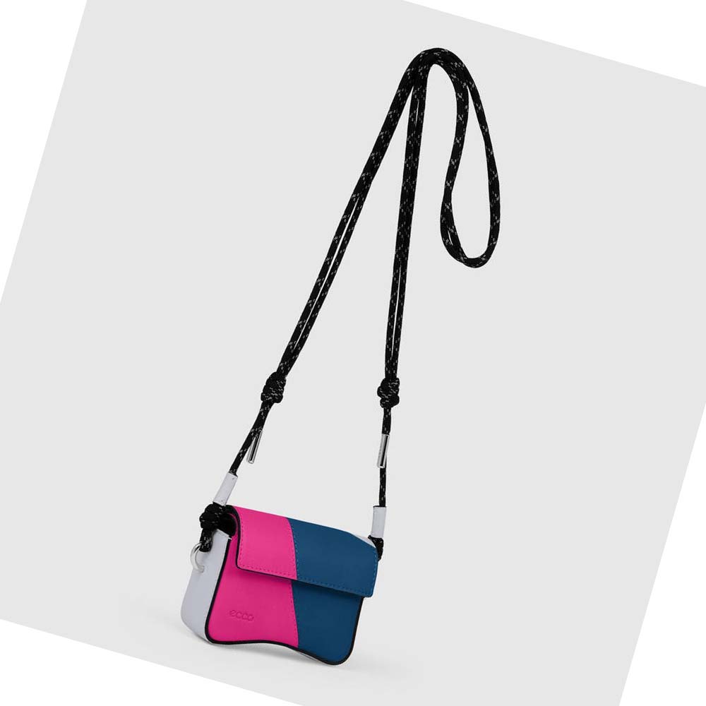 Women's Ecco CIRCULAR PATCH PINCH Mini Bag Blue / Pink | Canada 342OKI